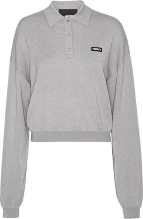 Rotate logo-patch polo sweater - Grijs