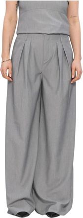 MY ESSENTIAL WARDROBE Mwhanna Luna High Wide Pant - Dames - Wijde Broeken - Grijs - XL - Broeken