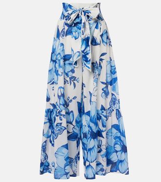 Farm Rio Floral cotton wide-leg pants