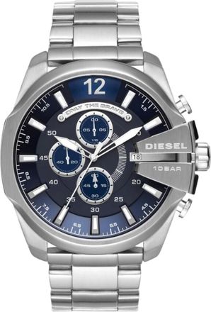 Diesel Mens Mega Chief Series Silver Watch Stainless Steel - One Size