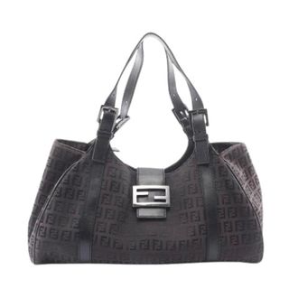 Fendi Pre-owned Shoulder Bags, female, Black, Size: ONE SIZE Pre-owned Vintage Canvas Shoulder Bag