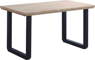 Home Heavenly Mesa de comedor extensible madera y patas metal (140-220 cm)