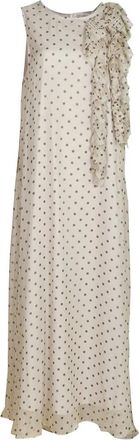 P.A.R.O.S.H. Maxi Jurk - Dames - Maxi kleedjes - Beige - M - Kleedjes