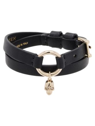Alexander McQueen Black Skull Wrap Around Bracelet