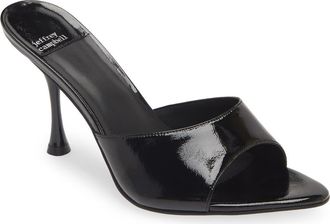 Jeffrey Campbell Agent Slide Sandal in Black Crinkle Patent at Nordstrom, Size 6