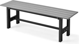 Costway Costway Panchina Da Esterno Con Sedile Hdpe, Panca Da Giardino Con Telaio In Metallo Verniciato A Polvere, Panchina Da Giardino, Parco E Balcone, Port