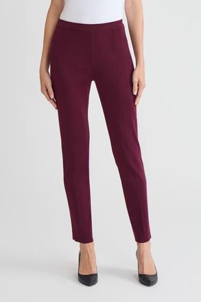 Ming Wang Knit Straight-Leg Ankle Pants in Midnight Violet at Nordstrom, Size Medium P