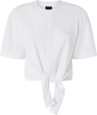 Pinko Tuca Tuca T-shirt Jersey - Dames - T-shirts - Wit - L - Tops