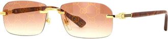 Gucci GG1221S004 Rectangle Rimless Sunglasses - Gold