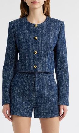 Frame Denim The Tweed Crop Jacket in Indigo at Nordstrom Rack, Size Small