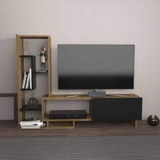 Decorotika Pegai Black & Brown TV Stand TV Unit for TVs up to 50 inch