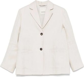 Max Mara Beige Jassen met Voorknoopsluiting - Dames - Blazers - Beige - S - Jassen