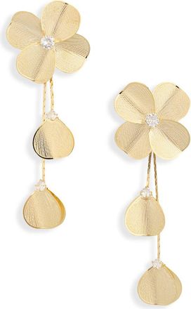 Eye Candy Los Angeles Felicity Floral Statement Earrings in Gold at Nordstrom Rack
