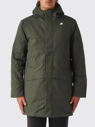 K-Way Parka al ginocchio impermeabile con cappuccio e imbottitura PrimaLoft