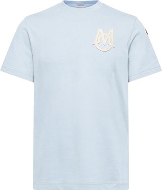 Moncler Moncler Monogram Cotton T-shirt, Men, Blue, Size: 3xl