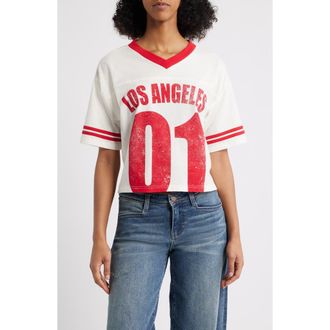 Vinyl Icons Los Angeles Graphic Football T-Shirt in Marshmallow at Nordstrom, Size X-Small
