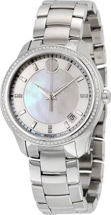 Movado Bellina White Mother Of Pearl Dial Ladies Stainless Steel Watch 0606981