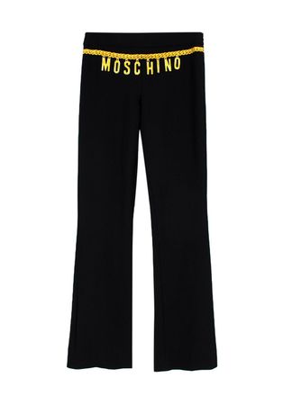 Moschino Couture Black Chain Print Trousers Size XS