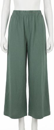 Z Supply Scout Jersey Crop Flare Pants In Hunter Green