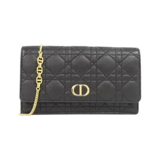 Dior Pre-owned Caro Calf Chain Wallet - Dames - Pre-owned - Zwart - Maat: ONE Size Leer