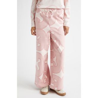 Marimekko Naturaali Keidas Kioski French Terry Sweatpants in Light Pink Off White at Nordstrom, Size Xx-Small
