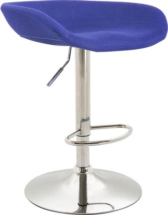 Clp Taburete Anaheim Tapizado En Fieltro Cromado Azul
