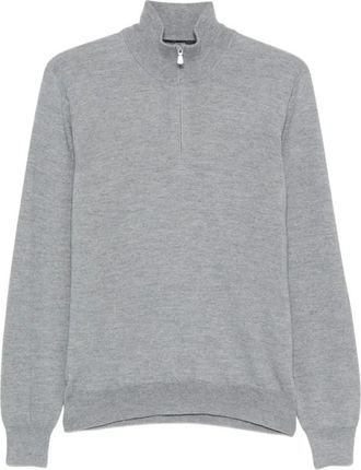 Tagliatore Zip-through Knit - Heren - Vesten met rits - Grijs - 3XL - Wol - Hoodies & sweatvesten