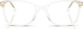 Dolce & Gabbana 52mm Rectangular Optical Glasses in Crystal /Demo Lens at Nordstrom