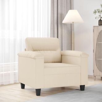 vidaXL Sill&oacute;n De Tela De Microfibra Beige 60 Cm Vidaxl