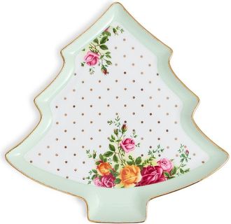 Royal Albert Old Country Roses Christmas Tree Serving Dish