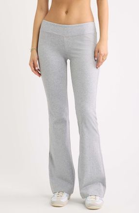 BP. Foldover Flare Jersey Pants in Grey Soft Heather at Nordstrom, Size Xx-Small