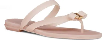 Ferragamo Womens Thong Sandals Vara Rubber Black