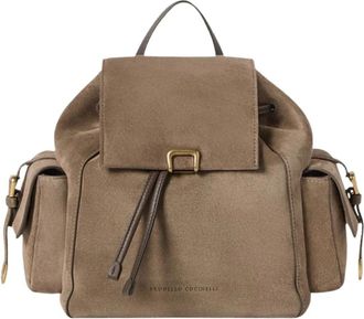 Brunello Cucinelli Dames, Tassen, Bruin, Maat: ONE Size Su&egrave;de