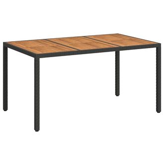 vidaXL Mesa De Jard&iacute;n Negro 150 X 90 X 75 Cm Rat&aacute;n Sint&eacute;tico Vidaxl