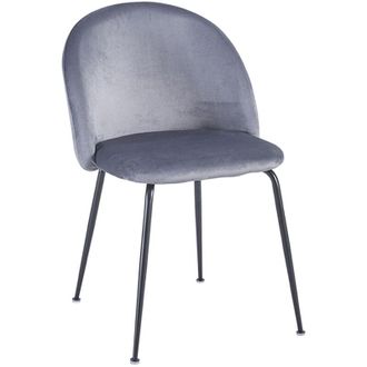 Regalos Miguel Sillas Comedor - Silla Black Dalnia Terciopelo - Gris Oscuro