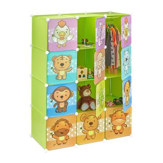 Relaxdays Relaxdays - Estanter&iacute;a Infantil Modular Con Animales, Verde, 145 X 110,5 X 46.5 Cm