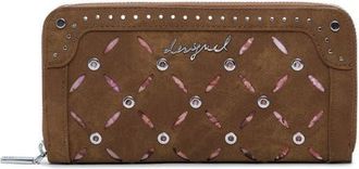 Desigual Long Faux Leather Wallet in Camel at Nordstrom
