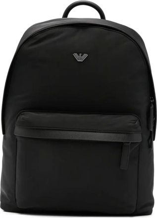 Emporio Armani Zaino con logo metallico - - Bags - Uomo - Nero - ONE SIZE