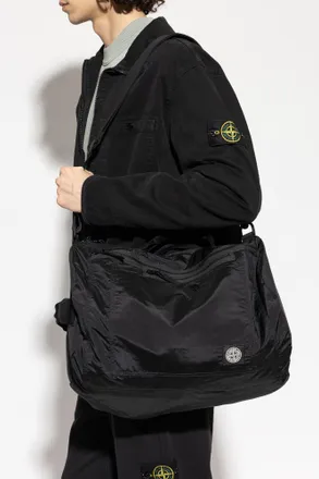 Stone Island Carry-on Bag With Logo Patch, Mens, Black