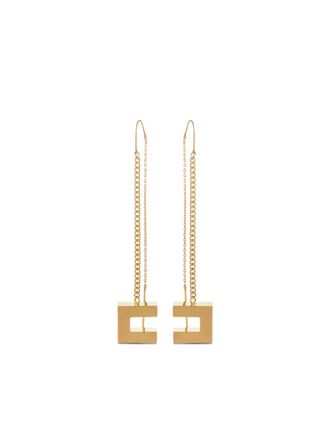 Elisabetta Franchi pendant-logo earrings - Gold