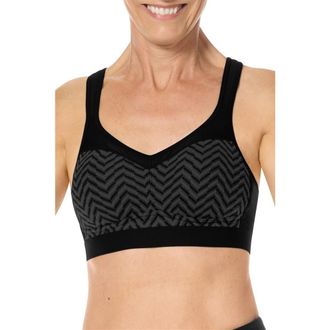 Amoena Jolie Wire-Free Bra in Black/grey at Nordstrom, Size 32Dd