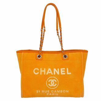 Chanel Orange Canvas Tote Bag (Pre-Owned)