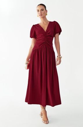 Willa Zuri Midi Dress in Scarlet at Nordstrom, Size 14