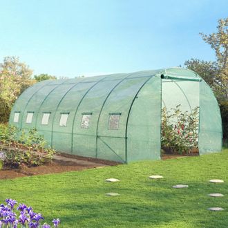 IDMarket Lona De Recambio Para Invernadero Tipo T&uacute;nel De Jard&iacute;n De 18 M&sup2;, 6 X 3 X 2 M, Con Protecci&oacute;n Uv, Puerta Y Ventanas, Modelo Crim