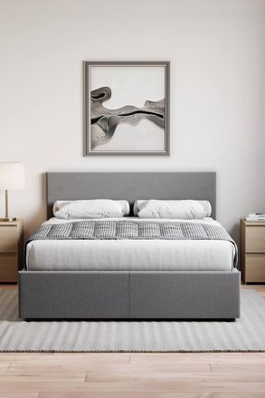 Home Discount Vida Designs Veronica Ottoman Bed Frame Storage & Memory Foam Mattress in Dark Grey | Size: Double