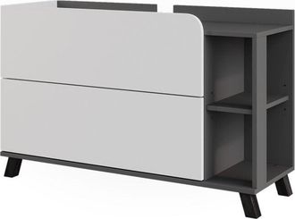 Vicco Mueble Bajo Lavabo Karen, Antracita/blanco, 100 X 65 Cm Con 2 Cajones