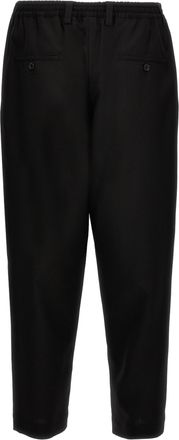 Marni Mens Black Virgin Wool Cropped Pants