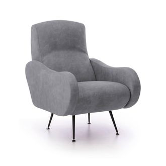Dmora Sill&oacute;n Lasnigo, Con Reposabrazos, Soporta Hasta 90 Kg Made In Italy, Estructura De Madera, 70x100x98h Cm Gris