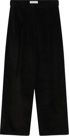 Frankie Shop Broeken, Dames, Zwart, L, Norstrand Plooi Corduroy Broek