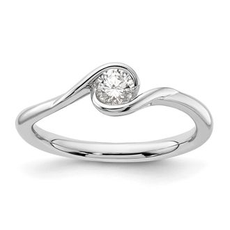 Diamond2Deal 14k White Gold Lab Grown Diamond Wedding Band Ring 1/4Ct Clarity- VS Color- G-H